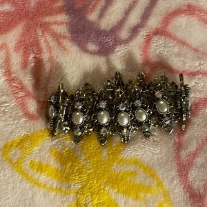 Vintage gold plated bracelet with gems.